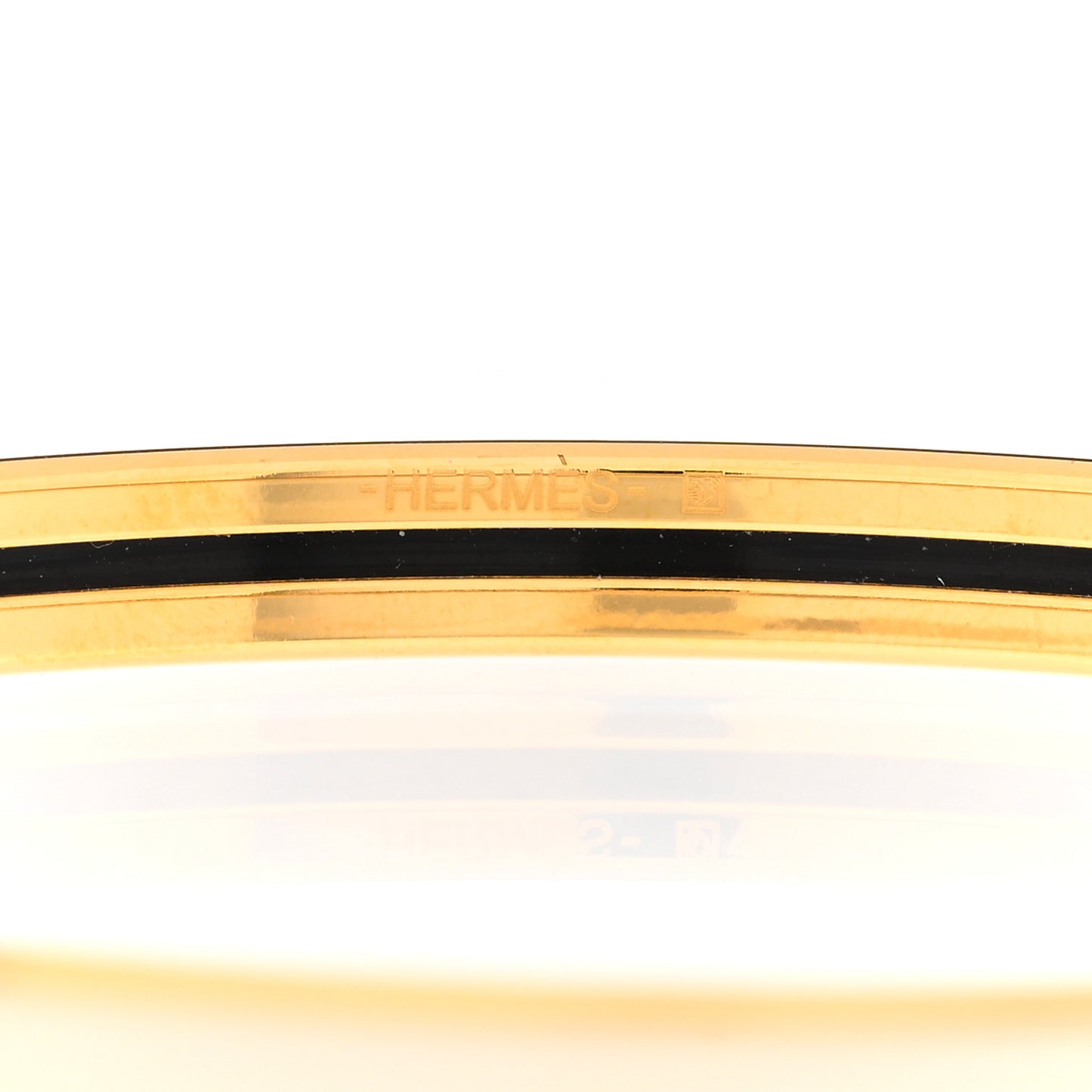 Enamel Printed Extra Narrow Bracelet 65 White