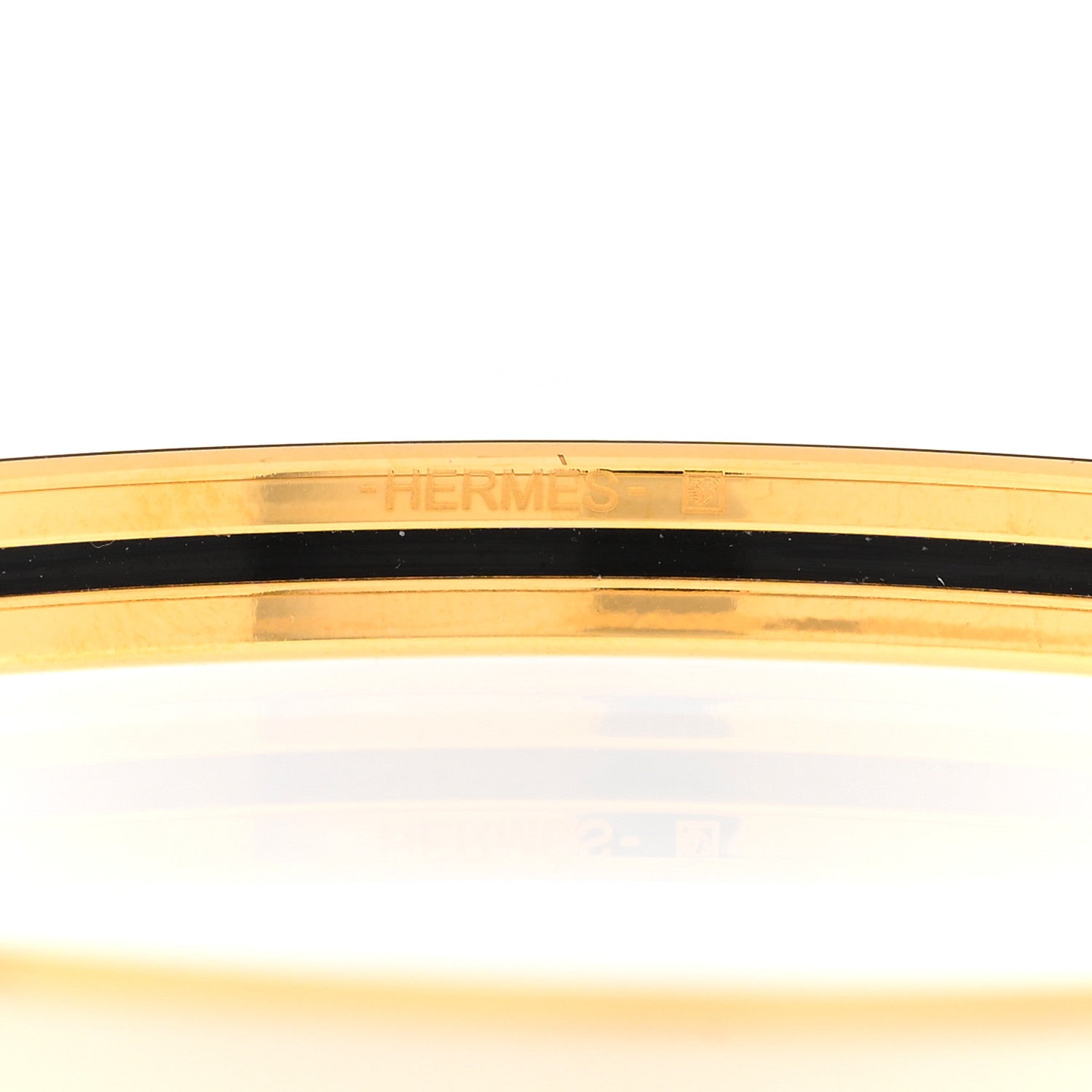Hermes Enamel Printed Extra Narrow Bracelet 65 White 4 of 5