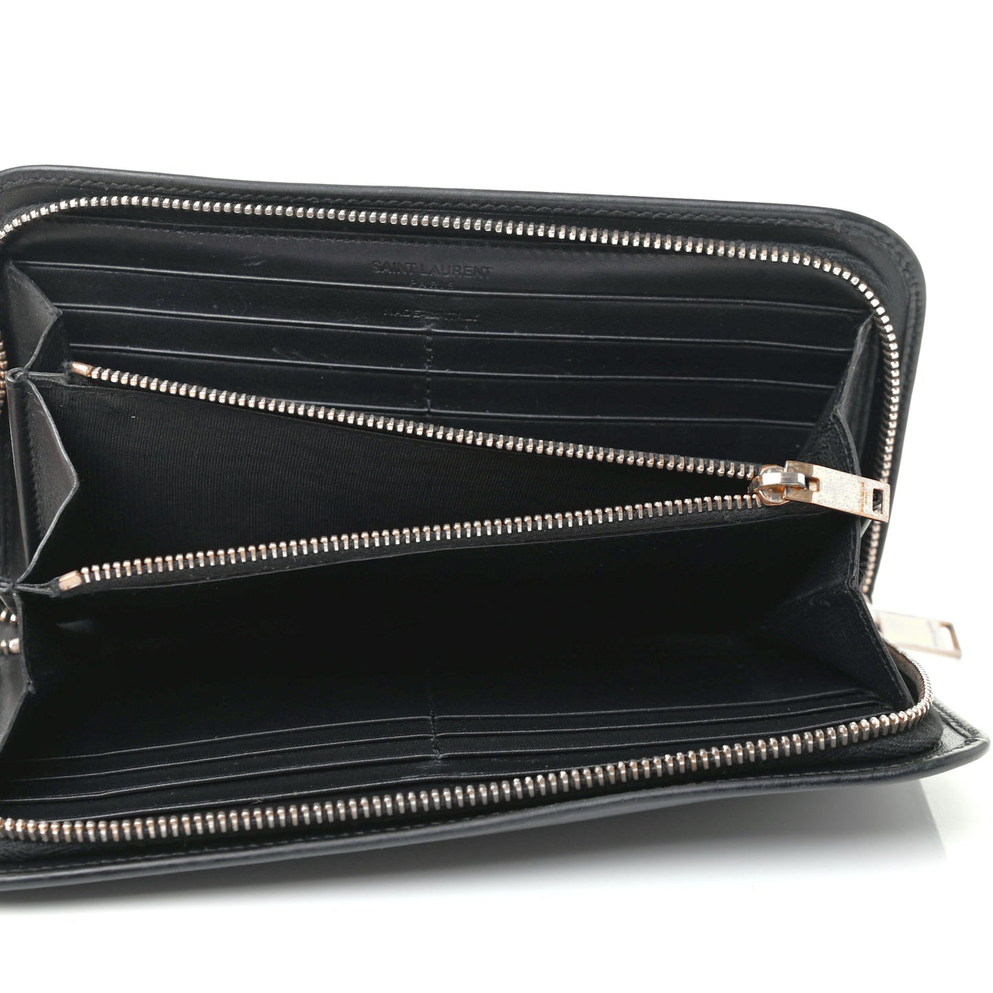 Calfskin Classic Zip Around Continental Wallet Black
