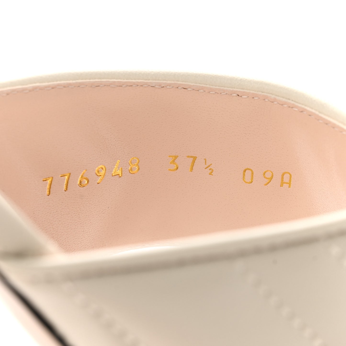 Nappa Charlotte Double G Marmont Thong Sandals 37.5 Mystic White