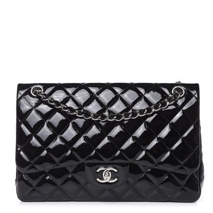 Chanel Patent Quilted Jumbo Double Flap Black 1 of 19