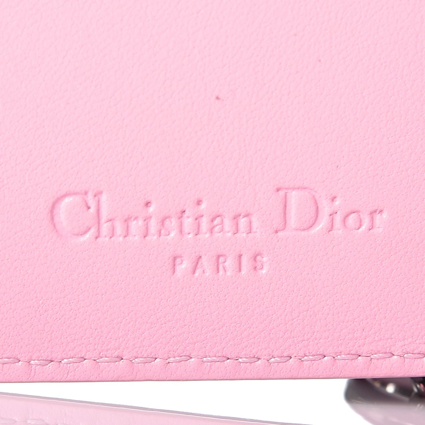 Lambskin Cannage Bi-Color Small Lady Dior Flap Card Holder Black Pink