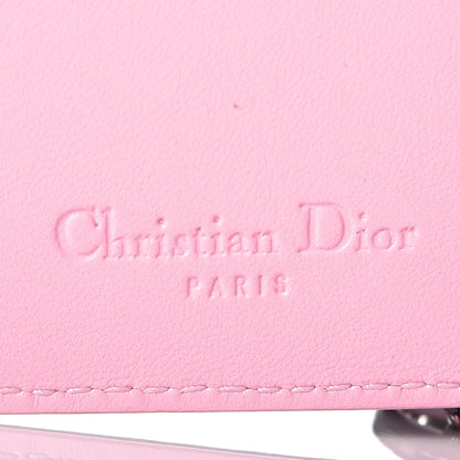 Christian Dior Lambskin Cannage Bi-Color Small Lady Dior Flap Card Holder Black Pink 6 of 8