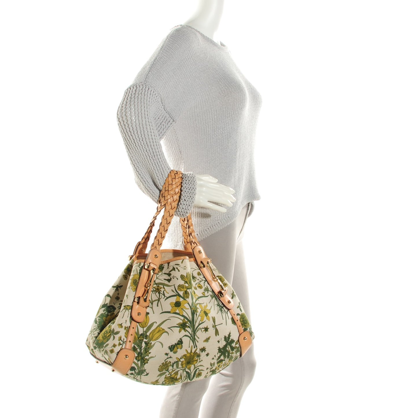 Canvas Floral Flora Pelham Shoulder Bag Beige