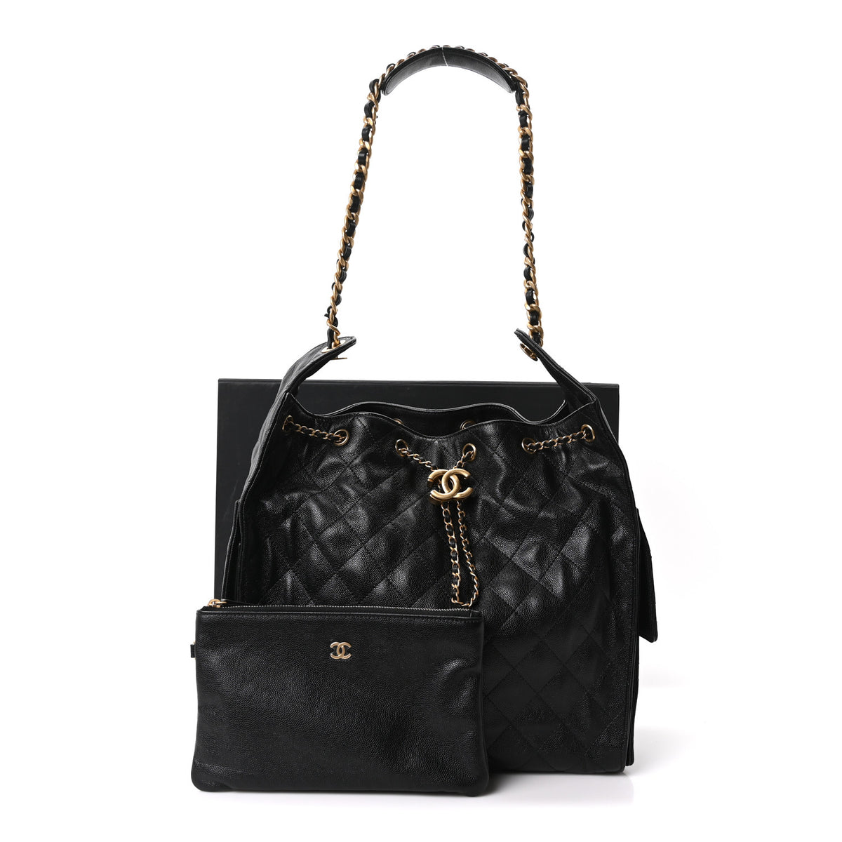 Caviar Quilted Medium Chanel 25 Handbag Black