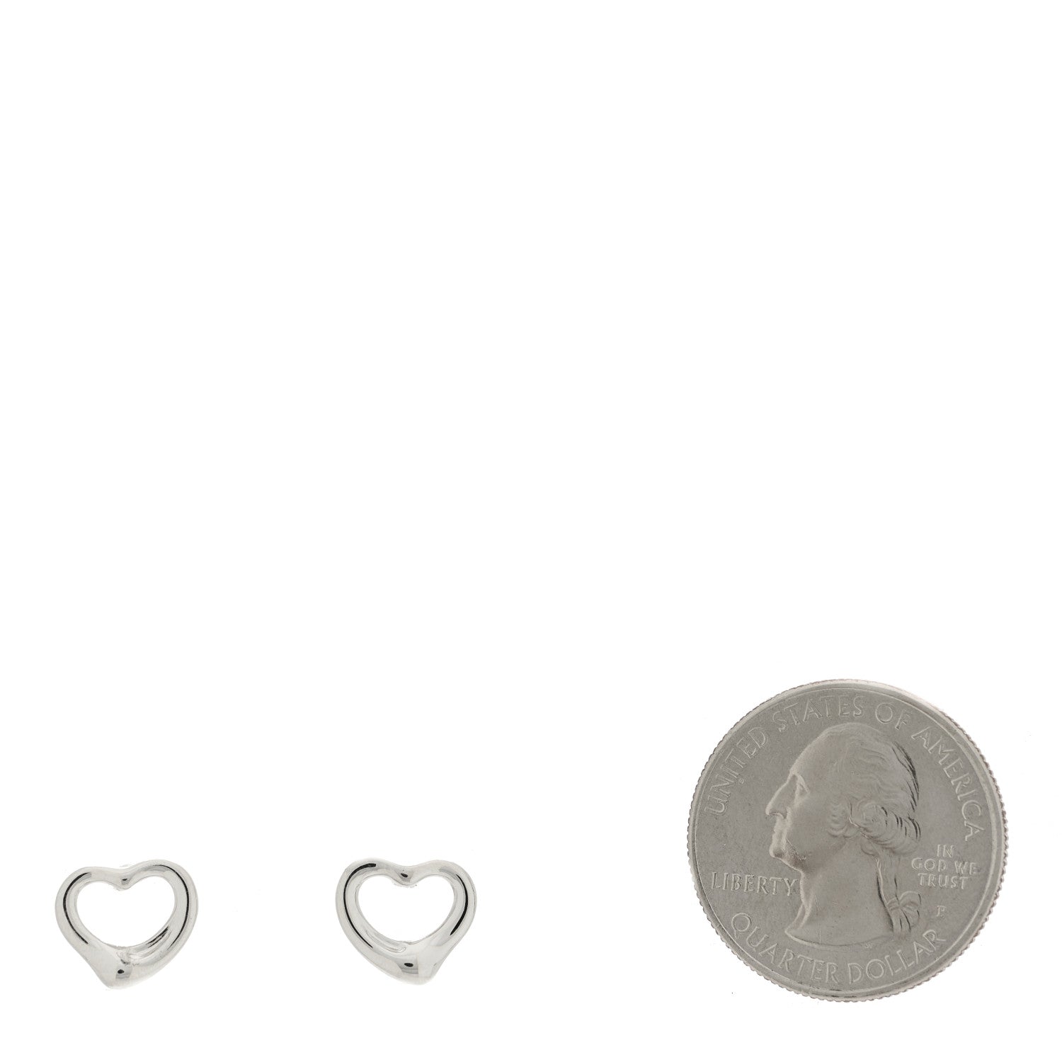 Tiffany Platinum Elsa Peretti Open Heart Earrings 2 of 4