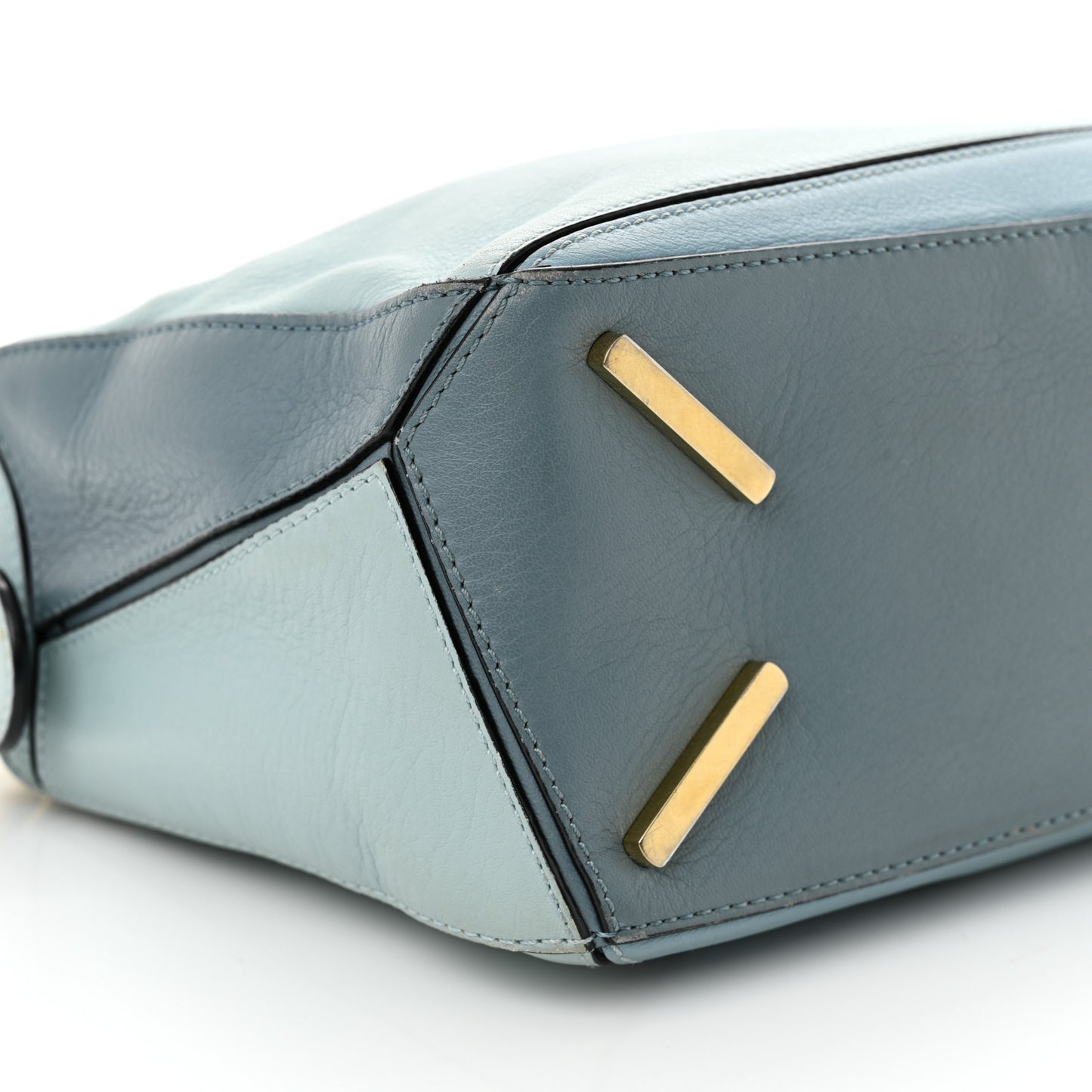 Calfskin Small Puzzle Bag Aqua Light Blue Stone Blue