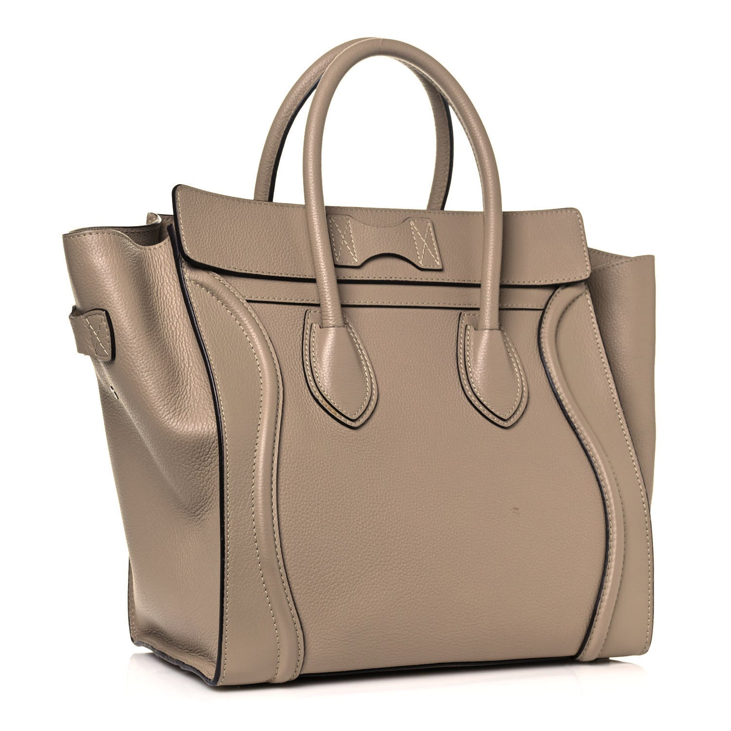 Drummed Calfskin Mini Luggage Dune