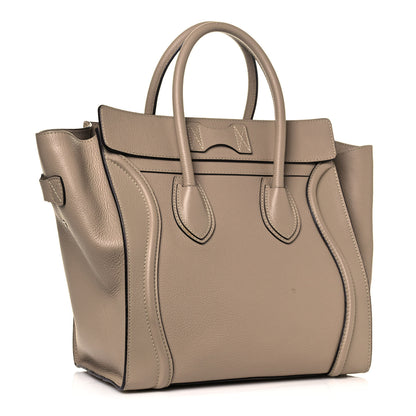 Celine Drummed Calfskin Mini Luggage Dune 2 of 14
