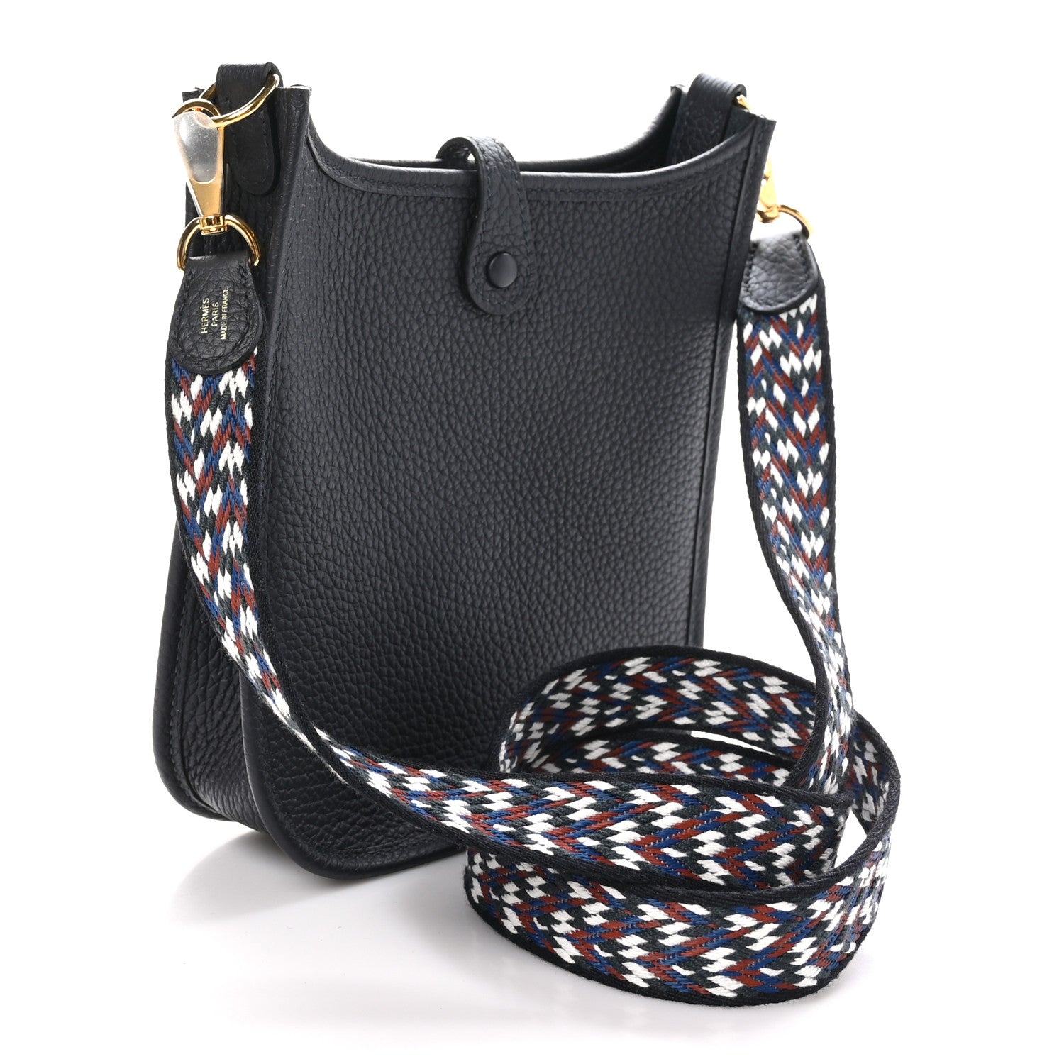 Hermes Taurillon Clemence Zigzag Evelyne TPM Caban Black Bleu Zellige Indigo 3 of 10