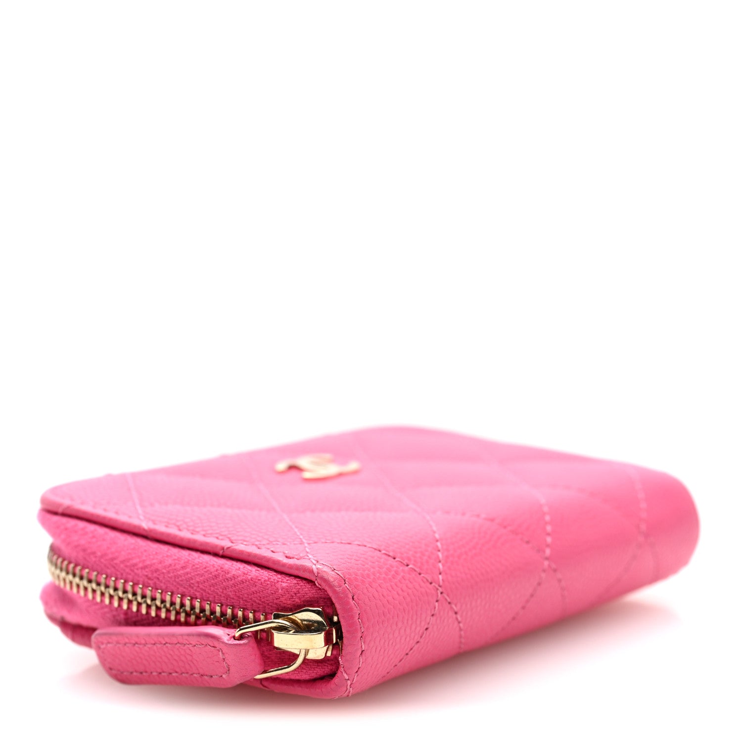 Chanel Caviar Quilted Zip Around Coin Purse Pink 4 of 7