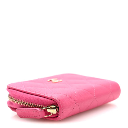 Chanel Caviar Quilted Zip Around Coin Purse Pink 4 of 7