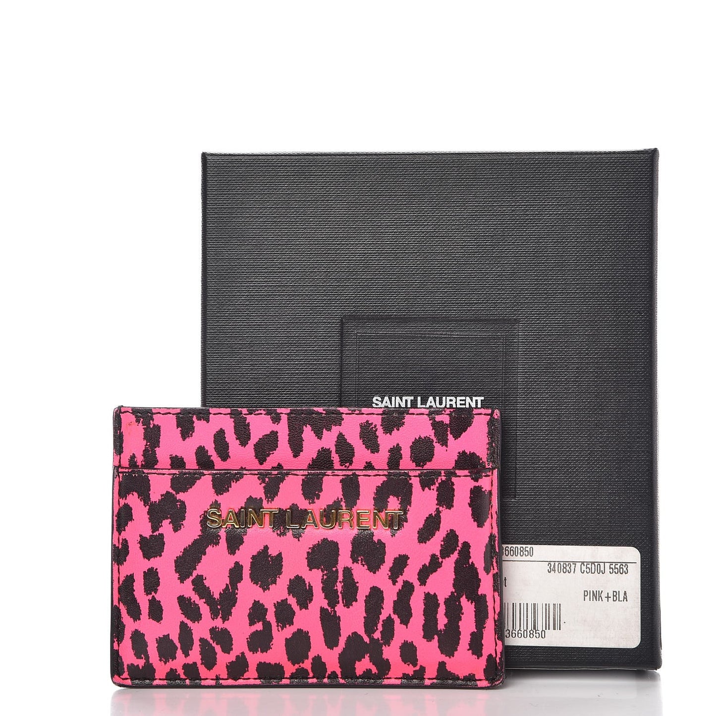 Grain De Poudre Classic Letters Credit Card Case Fuchsia Black
