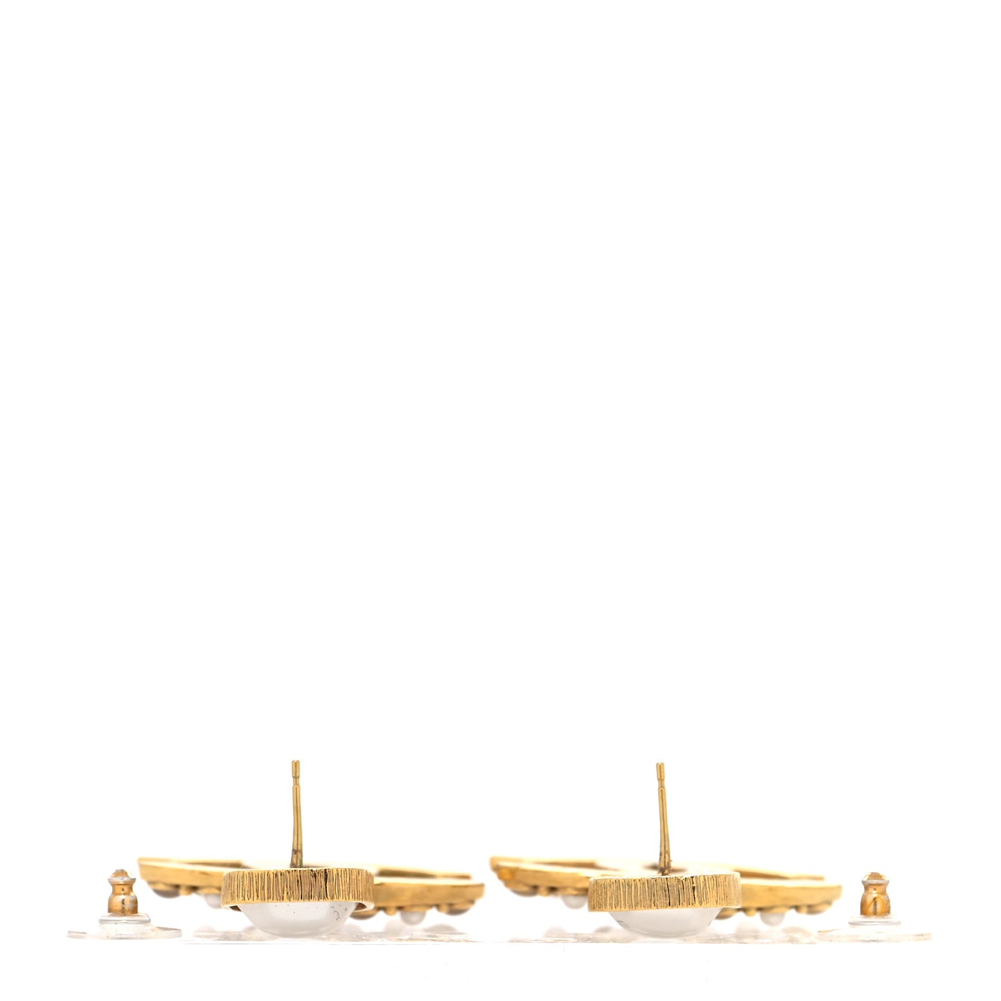 Pearl Stones CC Drop Earrings Gold