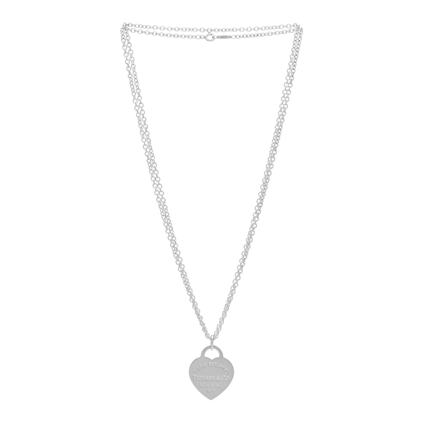 Sterling Silver Long Return to Tiffany Heart Pendant Necklace