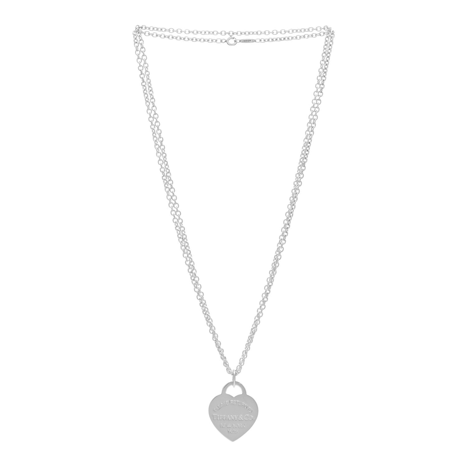 Tiffany Sterling Silver Long Return to Tiffany Heart Pendant Necklace 2 of 3