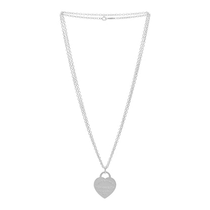 Tiffany Sterling Silver Long Return to Tiffany Heart Pendant Necklace 2 of 3