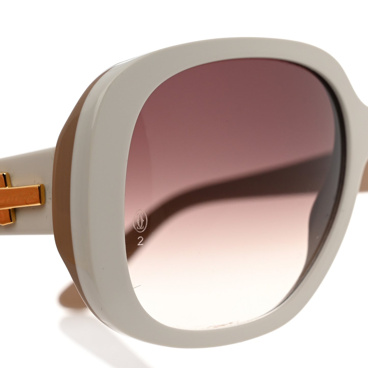 Acetate Sunglasses White Beige