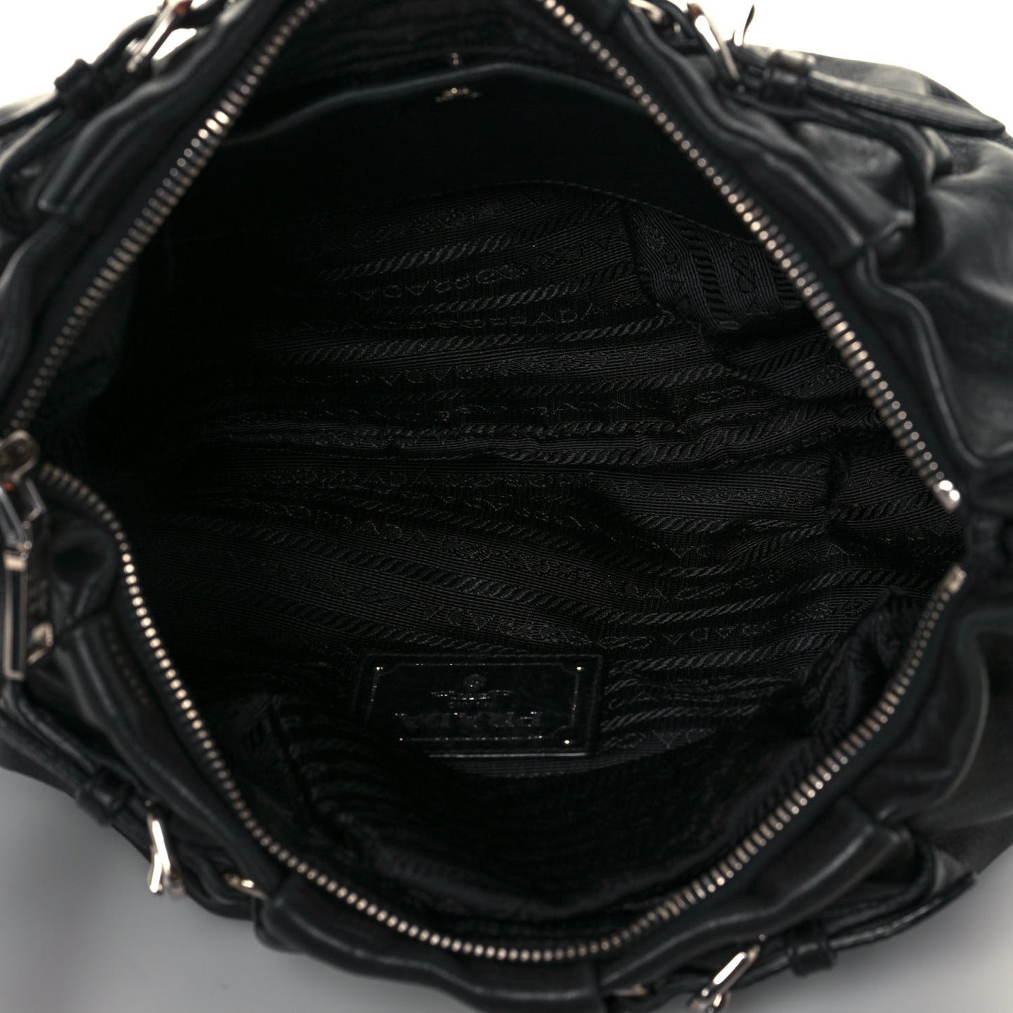 Soft Calfskin Pleated Hobo Black