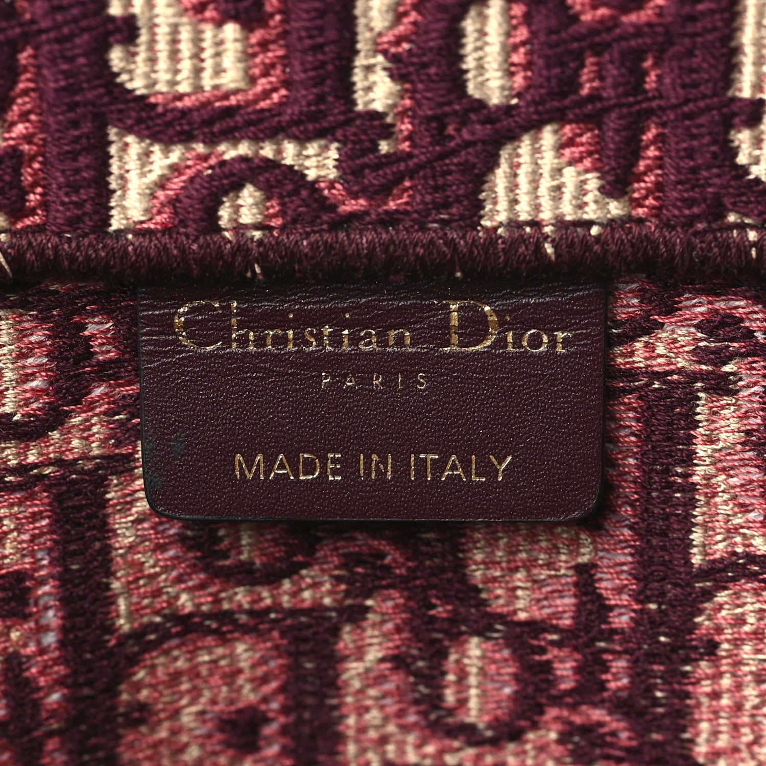 Christian Dior Oblique Medium Book Tote Burgundy Multicolor 6 of 8