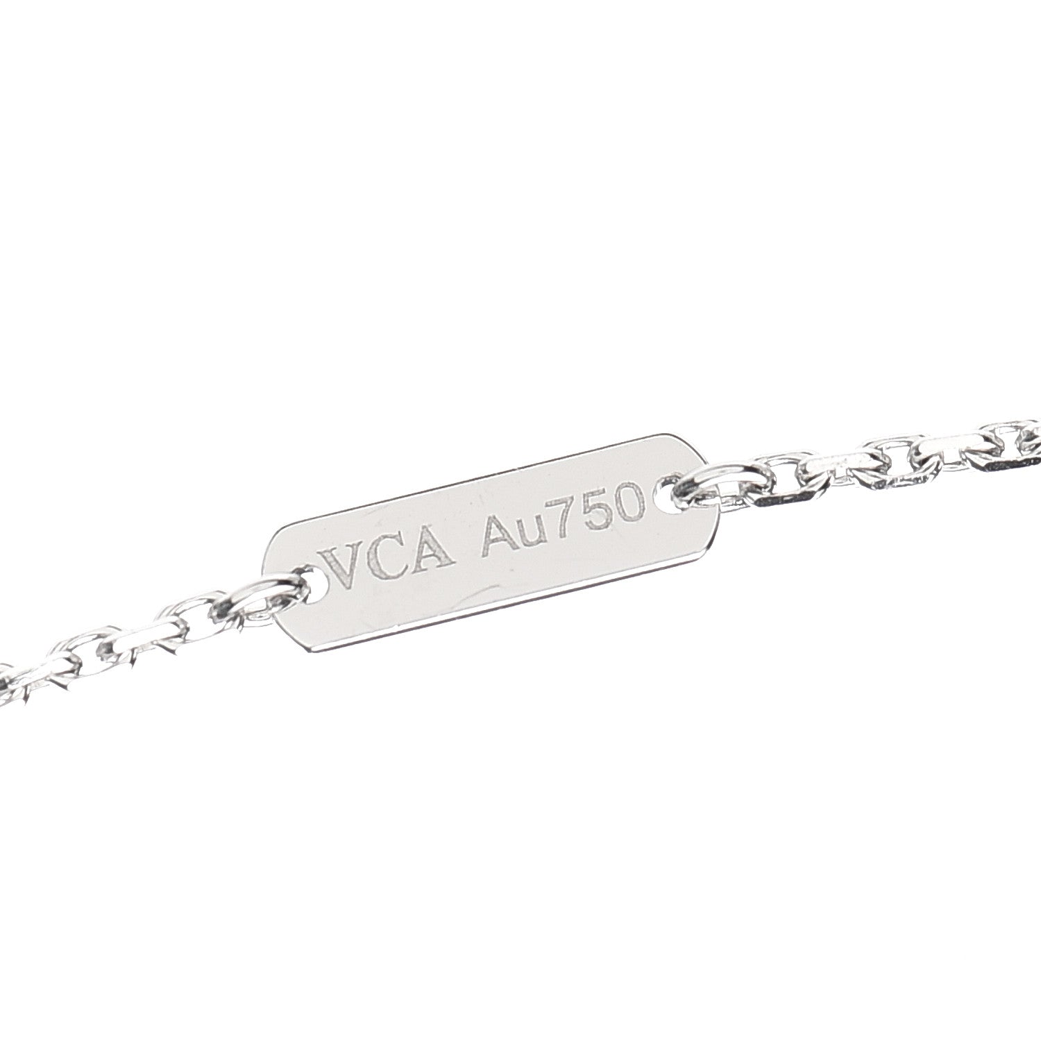 Van Cleef & Arpels 18K White Gold Diamond Vintage Alhambra Pendant Necklace 6 of 8
