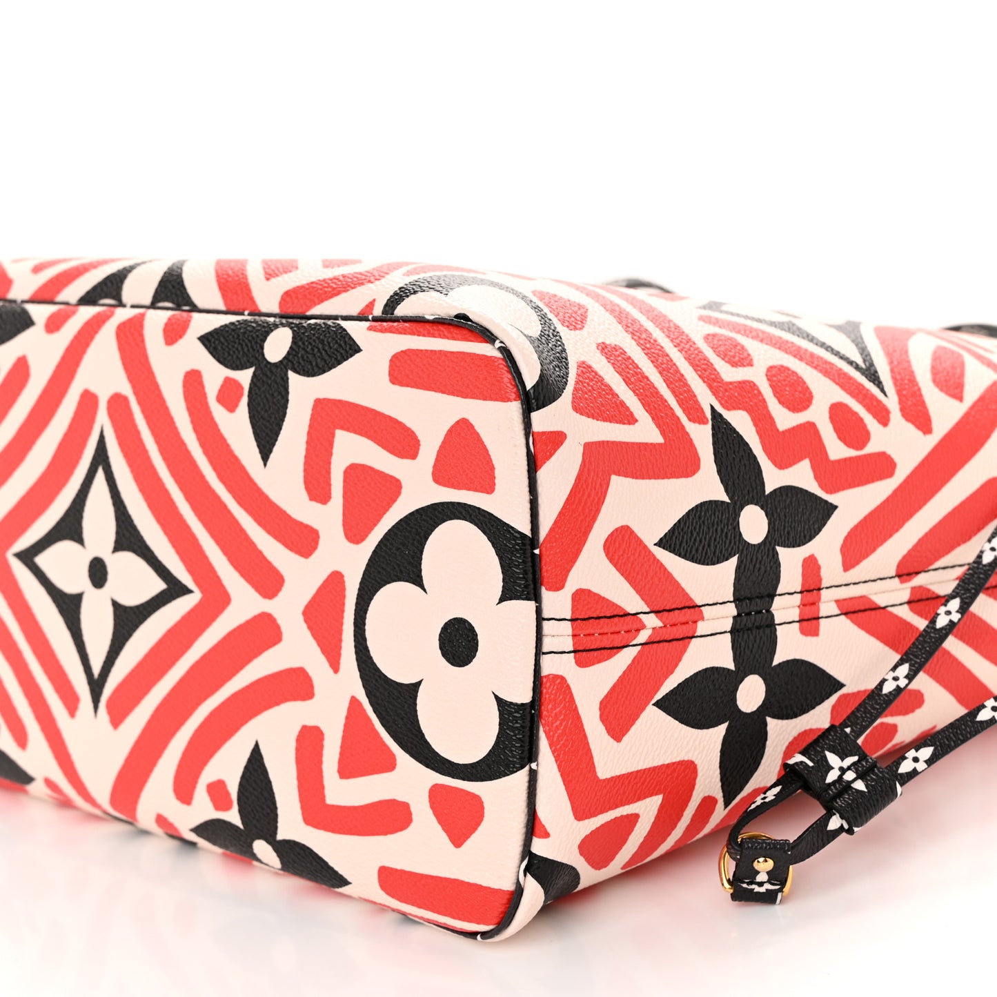 Monogram Giant Crafty Neverfull MM Creme Rouge Black