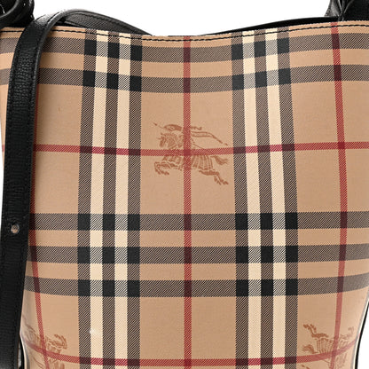 Burberry Haymarket Check Colours Small Lorne Bucket Crossbody Black 6 of 11
