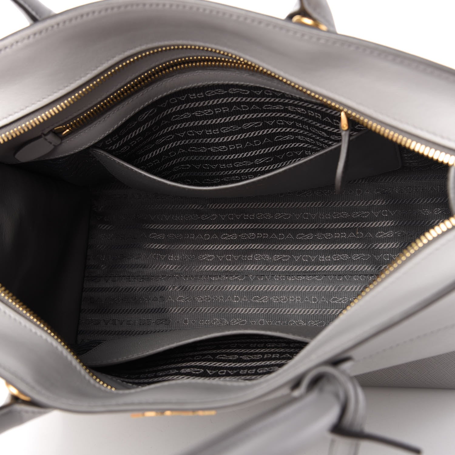 Prada Saffiano City Calfskin Medium Esplanade Tote Mercurio 5 of 10