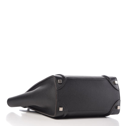 Celine Drummed Calfskin Micro Luggage Black 4 of 9