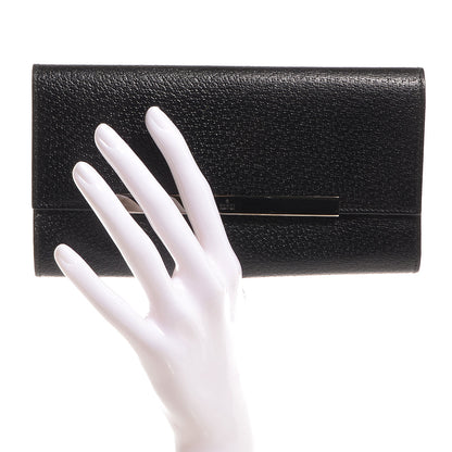 Gucci Leather Metal Bar Continental Wallet Black 2 of 7