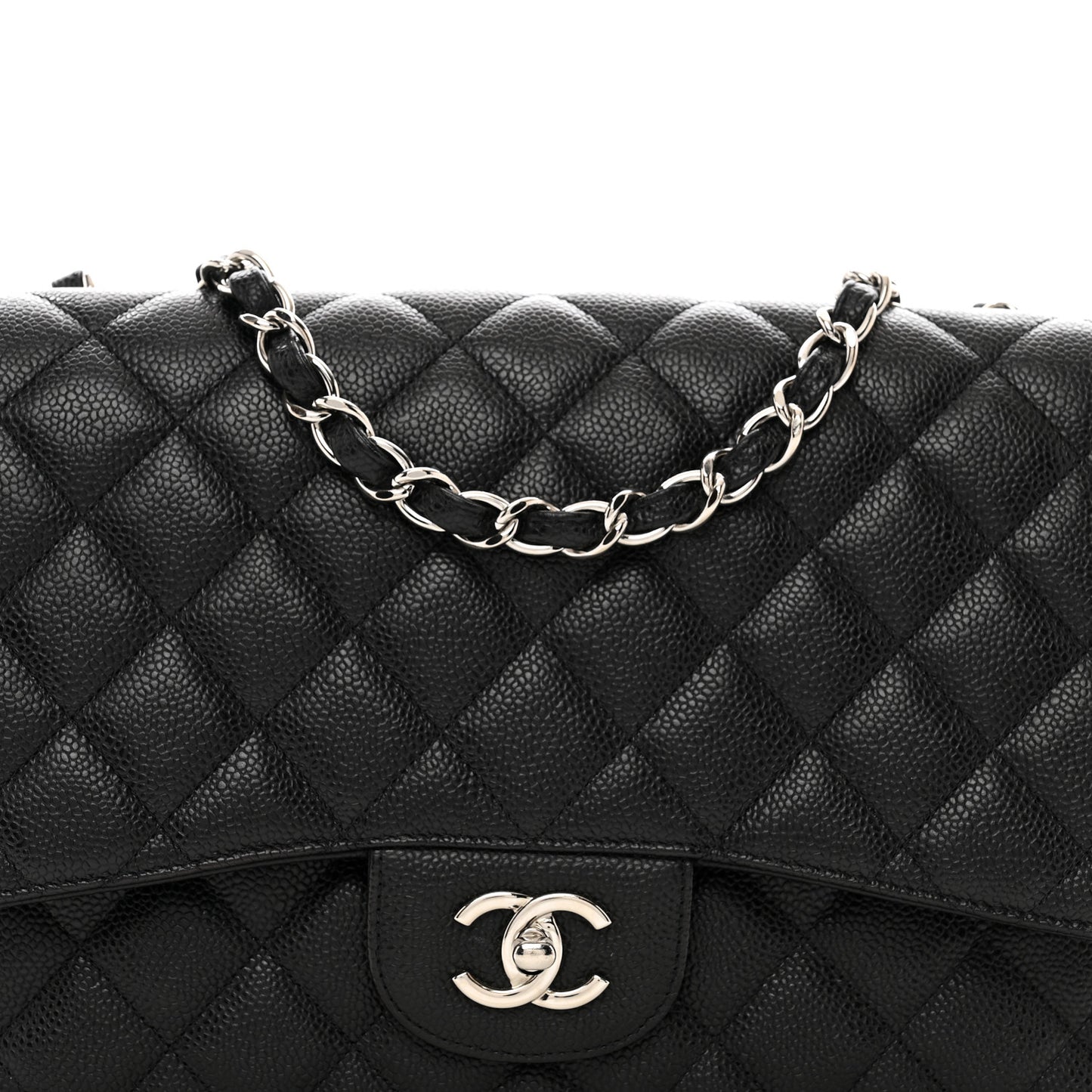 Caviar Quilted Jumbo Single Flap Black