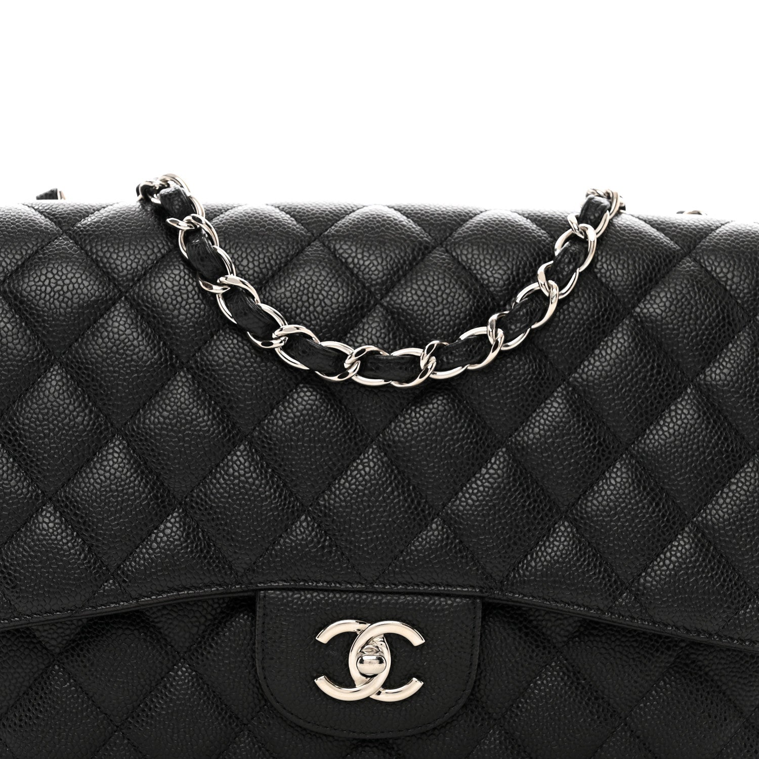 Chanel Caviar Quilted Jumbo Single Flap Black 5 of 12