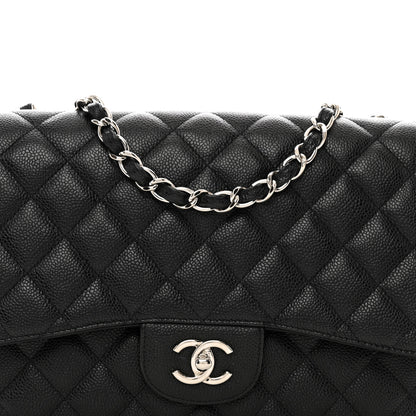 Chanel Caviar Quilted Jumbo Single Flap Black 5 of 12