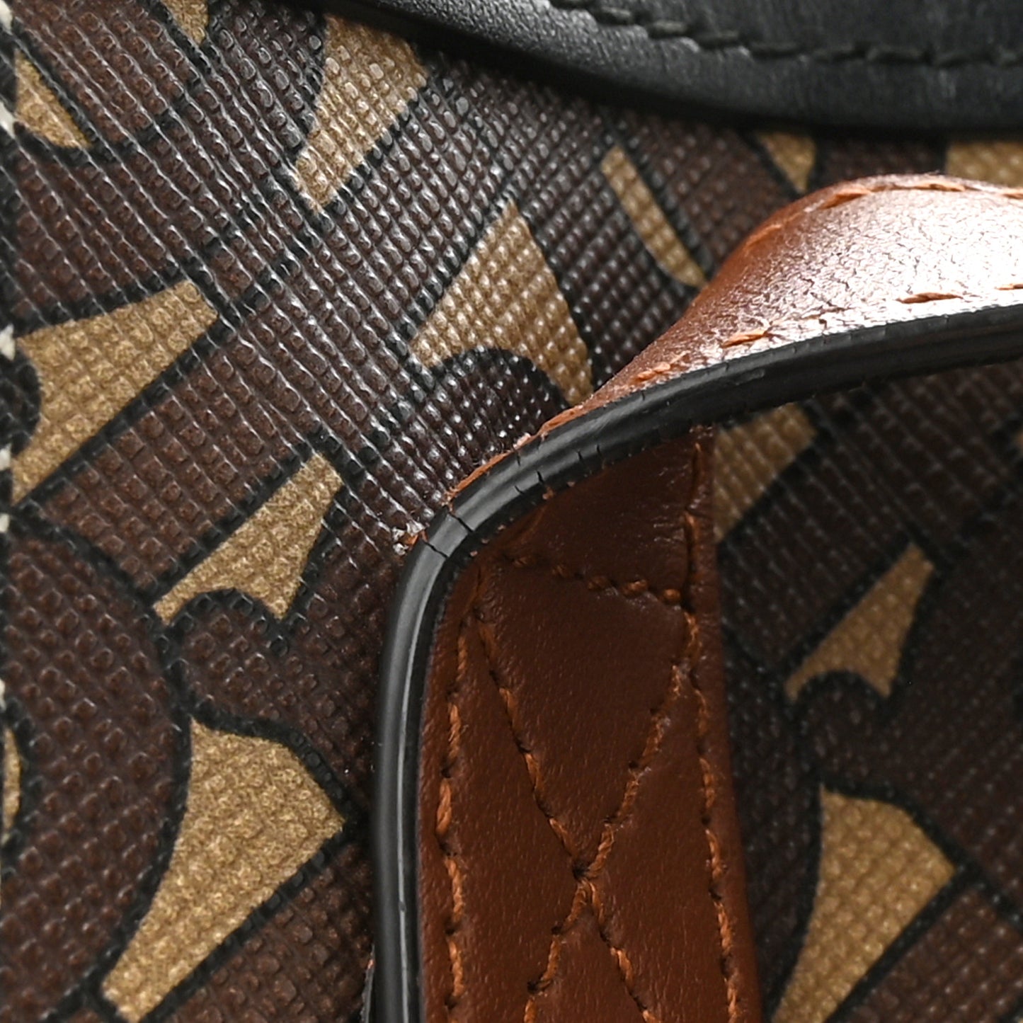 E-Canvas Monogram Stripe Book Tote Bridle Brown