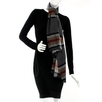 Burberry Wool Silk Ombre Gauze Scarf Grey 2 of 4