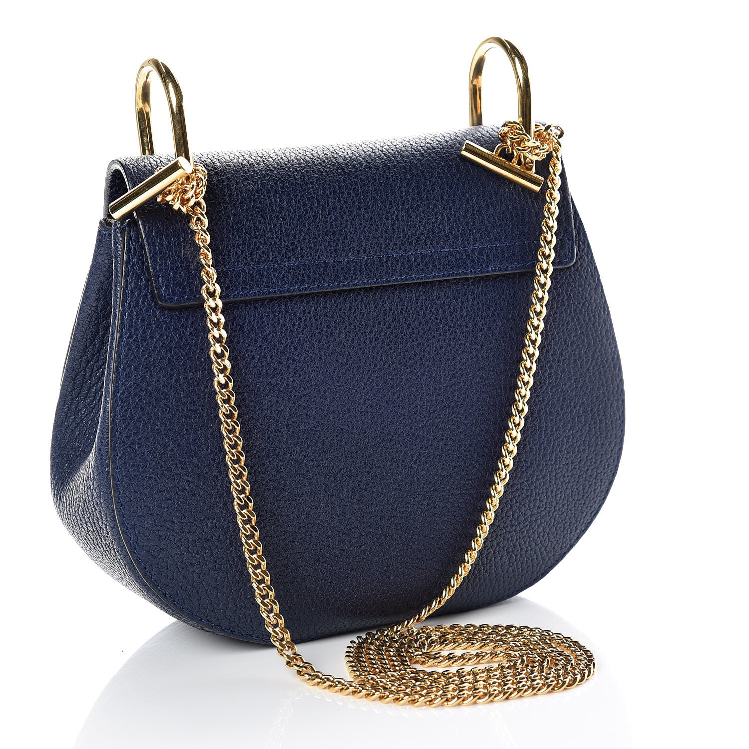 Chloe Grained Lambskin Mini Drew Shoulder Bag Royal Navy 3 of 10