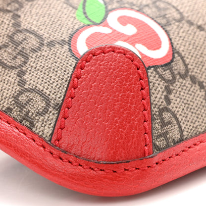 Gucci GG Supreme Monogram Apple Interlocking G Belt Bag Beige Multicolor Lobster Red 10 of 13