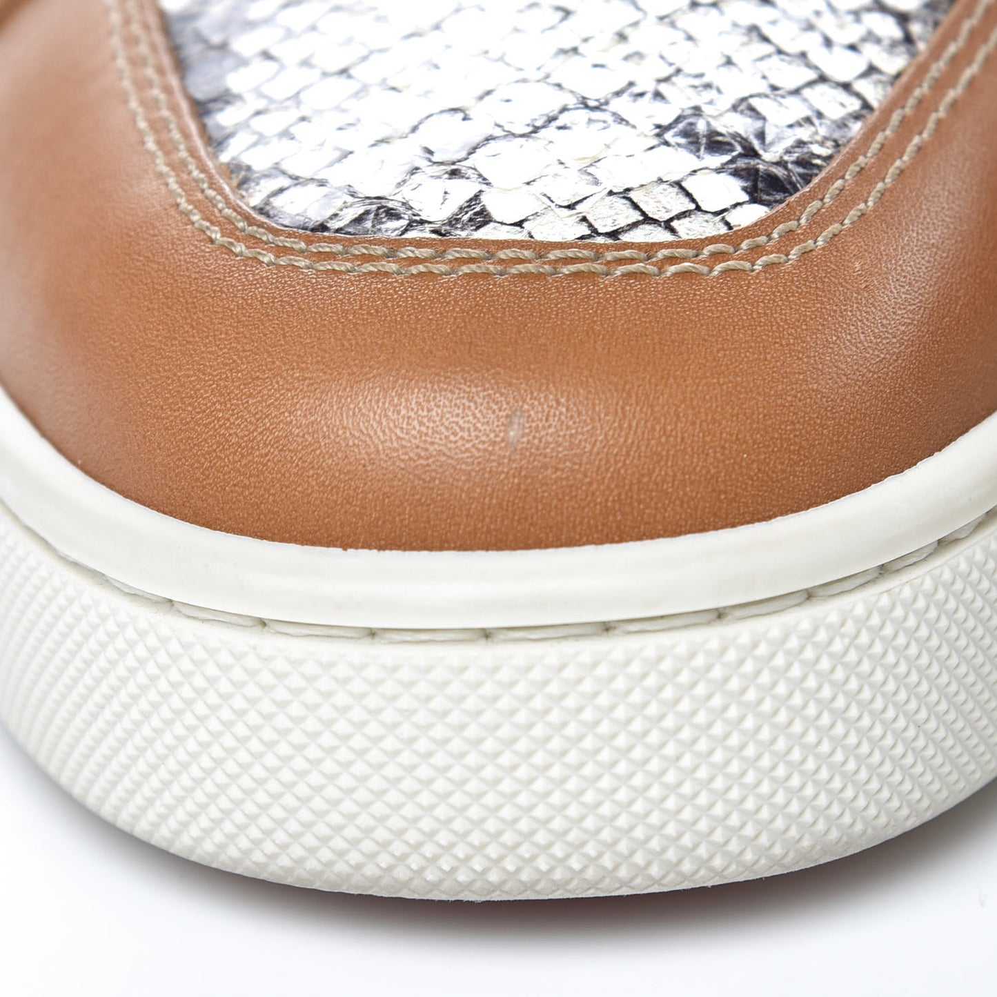 Calfskin Watersnake Print Rantus Flat Sneakers 40 Laiton Roccia