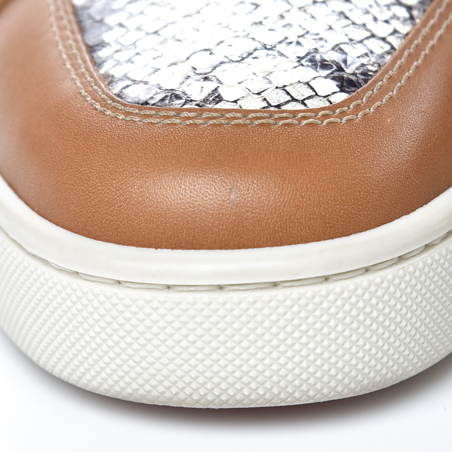Christian Louboutin Calfskin Watersnake Print Rantus Flat Sneakers 40 Laiton Roccia 10 of 12