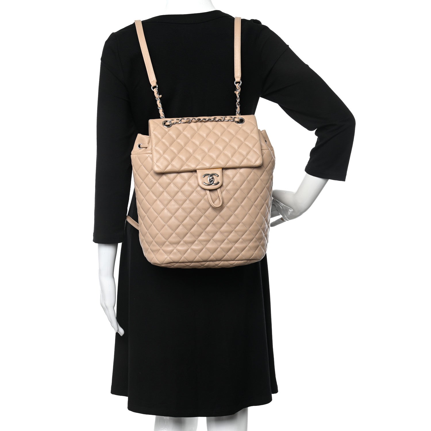 Chanel Lambskin Quilted Large Urban Spirit Backpack Beige 2 of 15