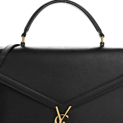 Saint Laurent Grain de Poudre Medium Classic Monogram Cassandra Top Handle Black 8 of 15