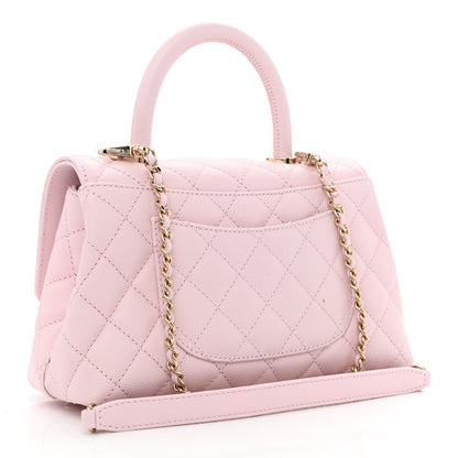 Chanel Caviar Quilted Mini Coco Handle Flap Light Pink 3 of 11