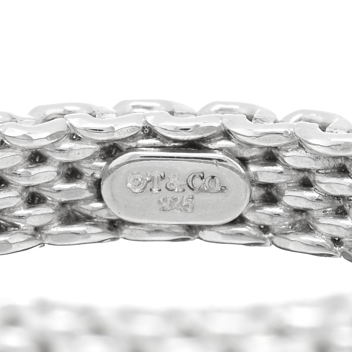 Sterling Silver Narrow Mesh Somerset Ring 50 5.25