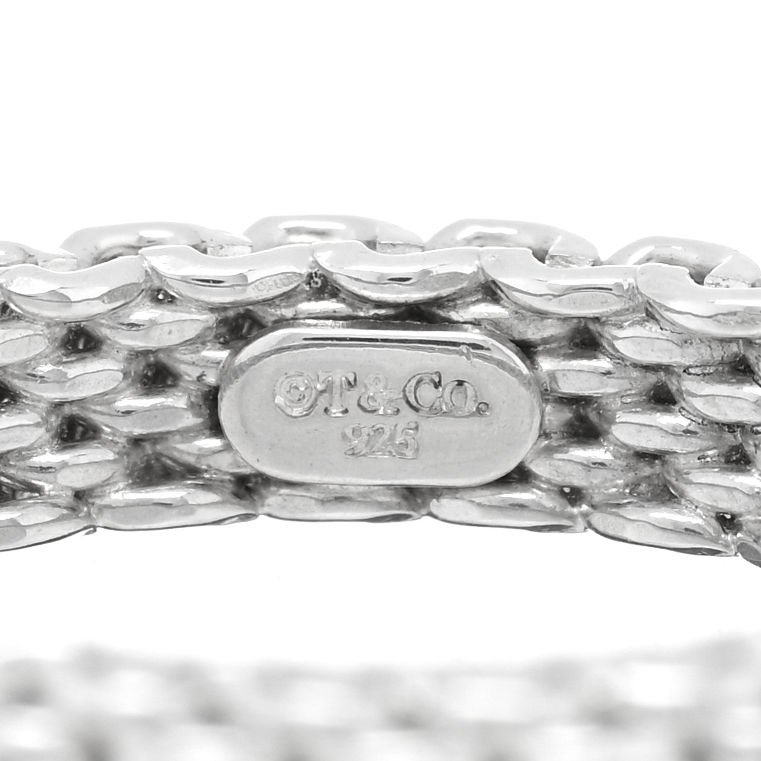 Tiffany Sterling Silver Narrow Mesh Somerset Ring 50 5.25 4 of 4