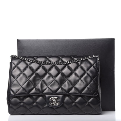 Chanel Lambskin Quilted Clutch With Chain Flap Black 16 of 16