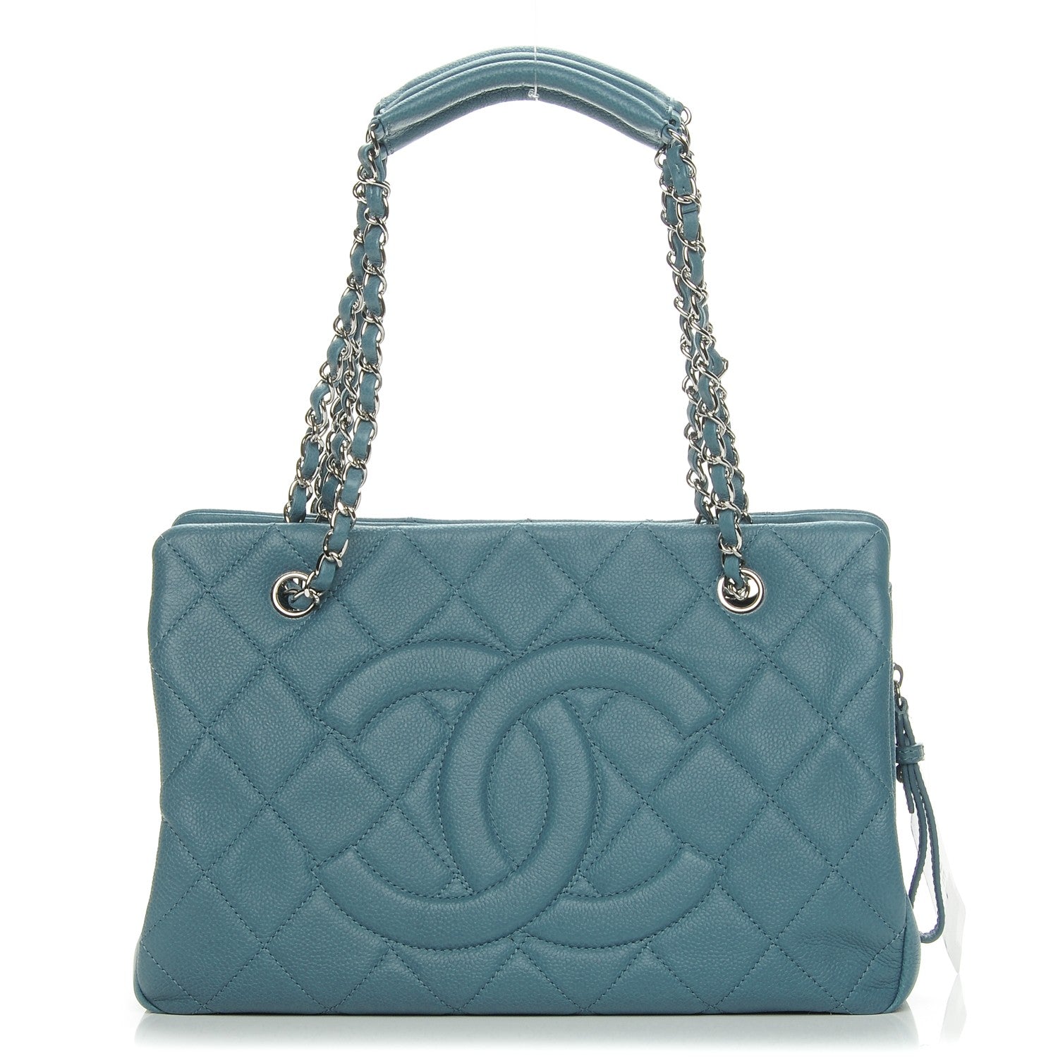 Chanel Caviar Quilted Timeless CC Tote Blue 1 of 7