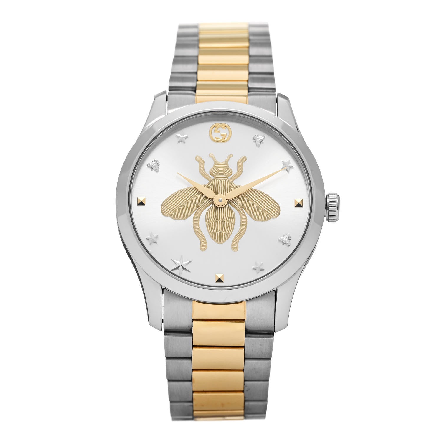 Gucci Stainless Steel 38mm G-Timeless Two Tone Bee Quartz Watch 1 of 4