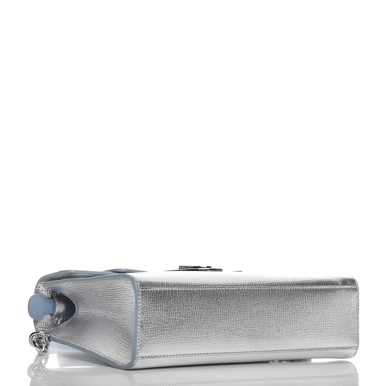 Christian Dior Metallic Grained Calfskin Diorever Clutch Silver 4 of 7