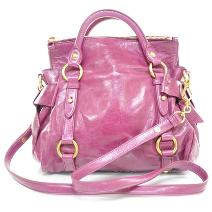 Miu Miu Vitello Lux Mini Bow Bag Fuchsia 4 of 8