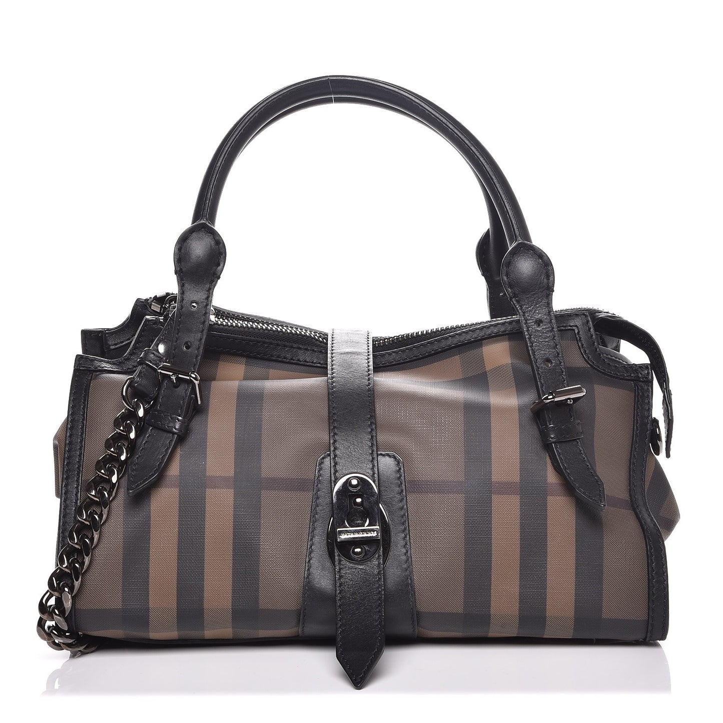 Smoked Check Small Chain Bag Black